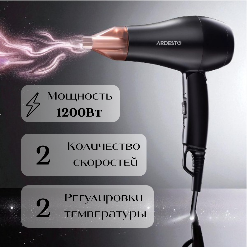 Фен дорожный Ardesto HD-Y120T - фото 4