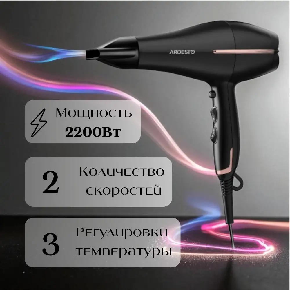 Фен Ardesto HD-Y220PRO - фото 4