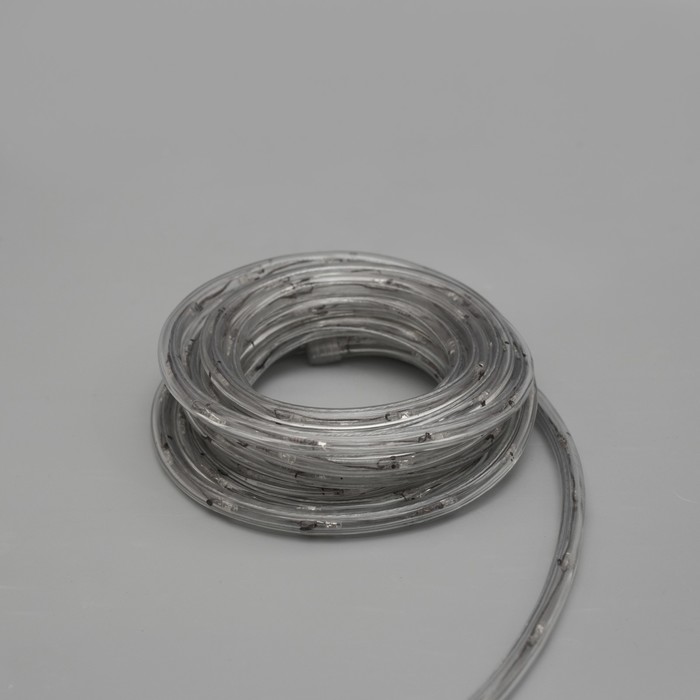 LED шнур 10 мм, круглый, 5 м, чейзинг, 2W-LED/м-24-220V, с контр. 8р, ТЕПЛЫЙ БЕЛЫЙ 