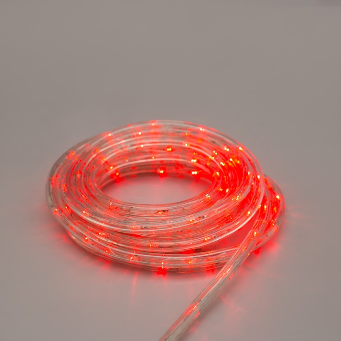 LED шнур 10 мм, круглый, 5 м, чейзинг, 2W-LED/м-24-220V, с контр. 8р, КРАСНЫЙ 