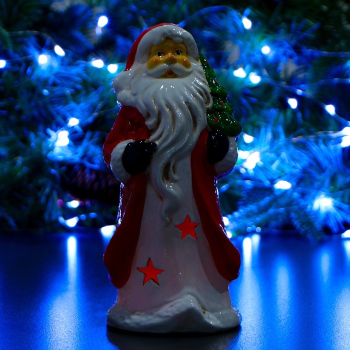 Фигура "Дед Мороз с елкой на плече" 10х10х22см 