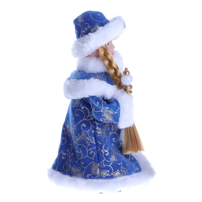 Снегурочка "Синяя шубка" 28 см, с посохом 