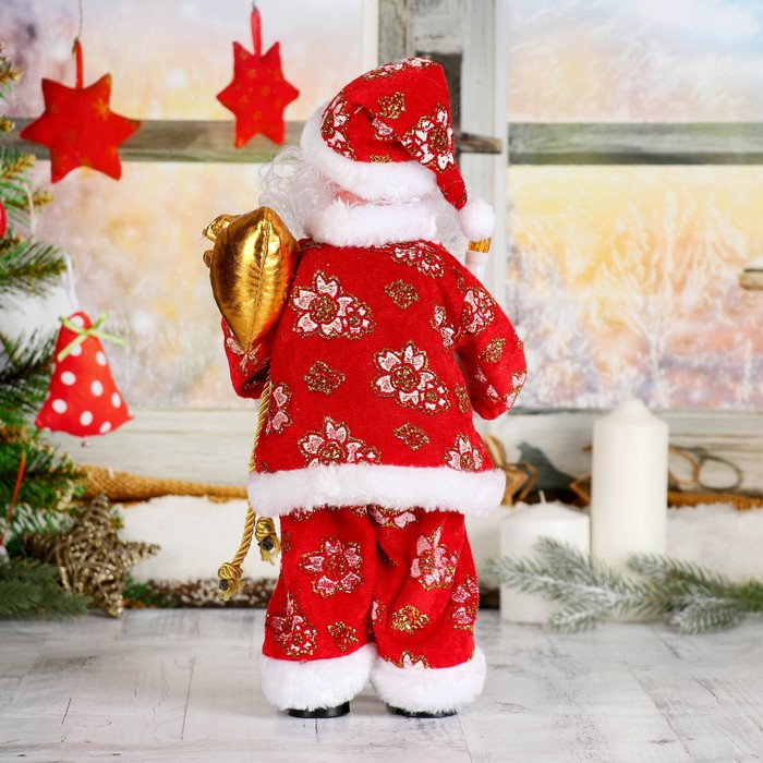 Дед Мороз, со свечкой, в костюме, с подсветкой, без музыки, двигается 