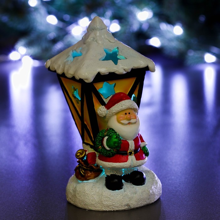Фигура с подсветкой "Дед Мороз фонарь" 9,5х10х17,5см 