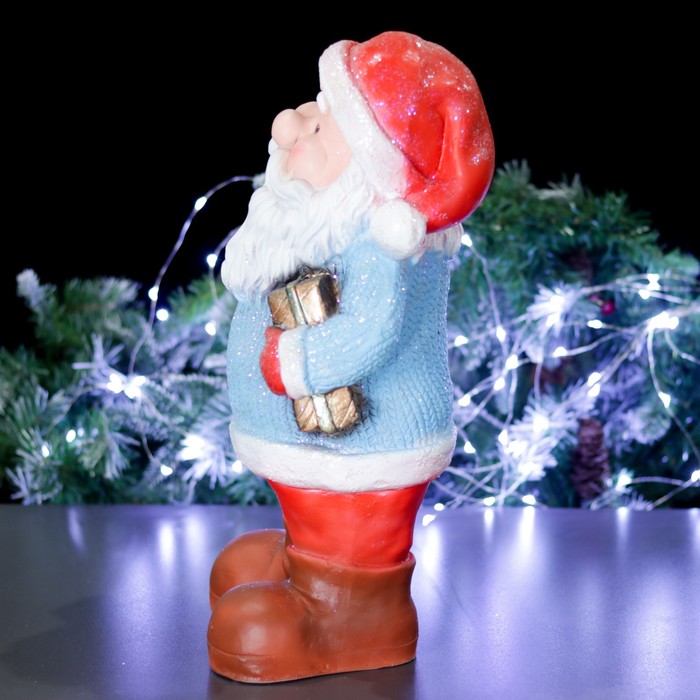 Статуэтка "Дед мороз с фонариком" с блестками 48см. 