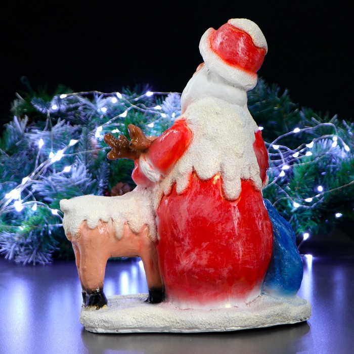 Фигура "Дед Мороз и олененок" 36 см 