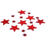 Наклейка на стекло "Звёздочки красные" 18,5*18,5 см, набор 15 шт  - фото 2