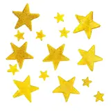 Наклейка на стекло "Звёздочки золотые" 18,5*18,5 см, набор 15 шт 