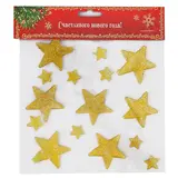 Наклейка на стекло "Звёздочки золотые" 18,5*18,5 см, набор 15 шт  - фото 3