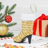 Конфетница "Сапожок" на каблучке, с белой опушкой и помпонами, цвета МИКС  - фото 2