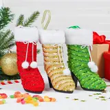 Конфетница "Сапожок" на каблучке, с белой опушкой и помпонами, цвета МИКС  - фото 3