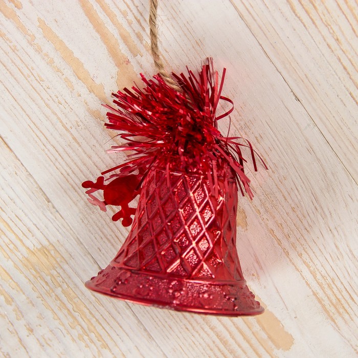 Украшение новогоднее "Красное диво" колокольчики со снежинками 36,5 см 