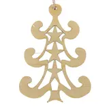 Бирка "Ёлочка", бежевая, 6х4см 