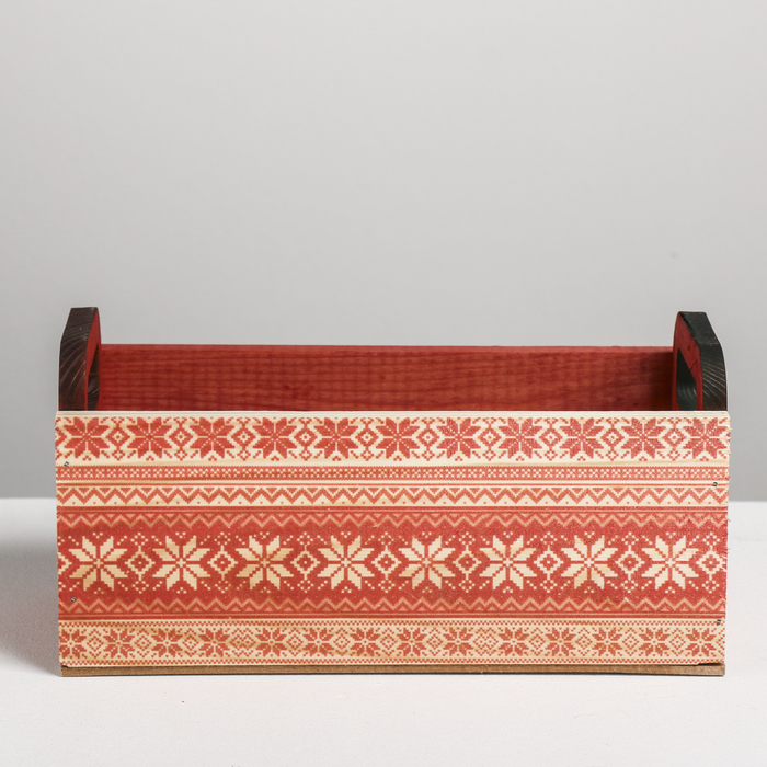 Деревянный ящик с ручками «Красный», 24.5 × 5 × 10 см 