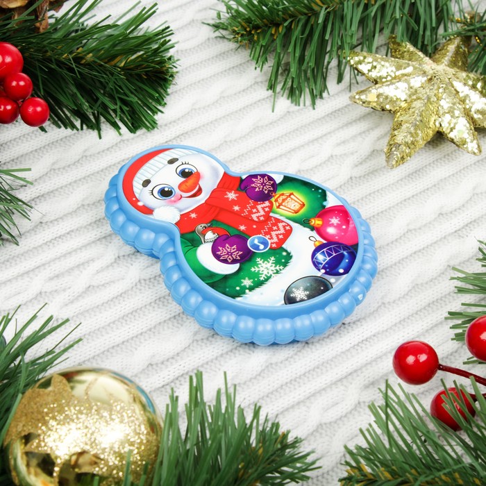 Музыкальная игрушка «Снеговичок», световые и звуковые эффекты, цвет голубой 