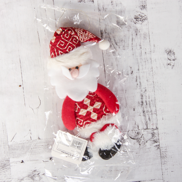 Мягкая игрушка "Дед мороз с узорами" 8*30 см красный 