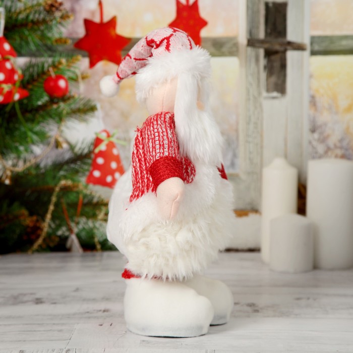 Мягкая игрушка "Дед Мороз в пышной шубе" 19*55 см (в сложенном виде 37 см) 