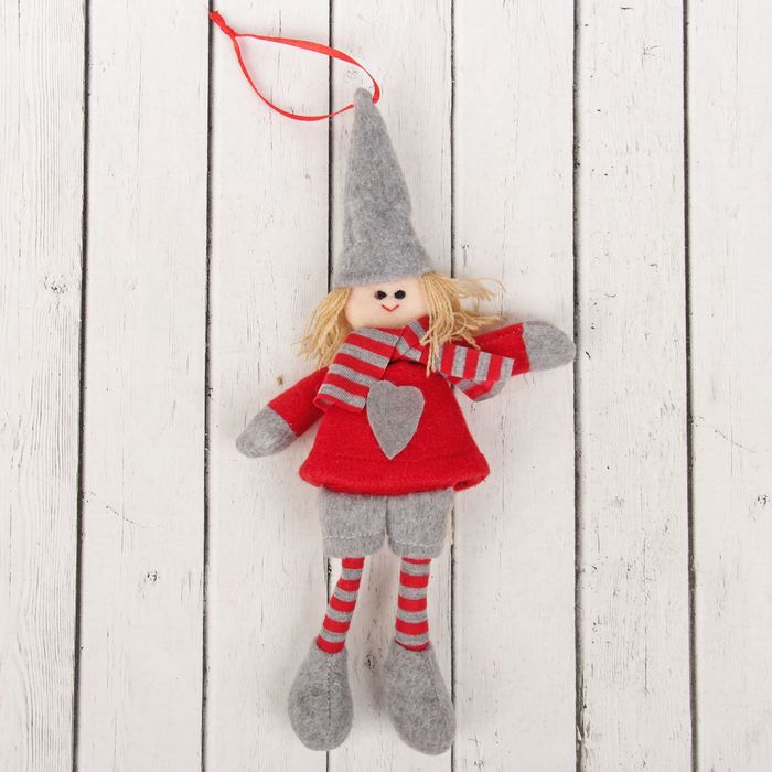 Кукла интерьерная "Гномик" в колпаке и шарфе, цвета МИКС 