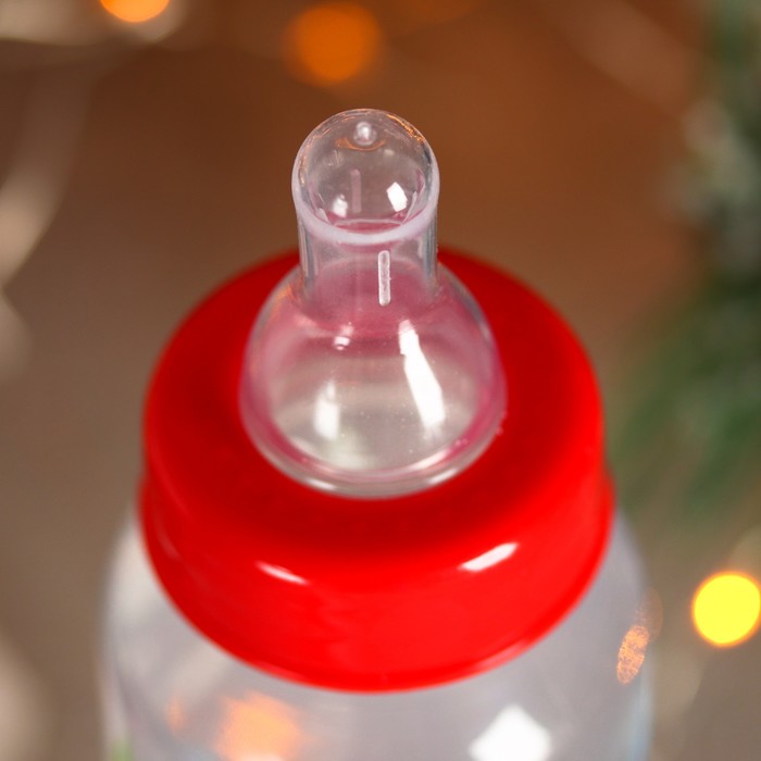 Подарочный набор детский "Новогодние малыши": Бутылочка 250 мл, пустышка и держатель на ленте   4376 