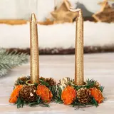 Подсвечники со свечами "Шишки с розочками" (набор 2 шт.) 