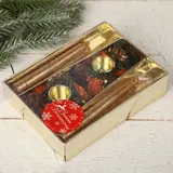 Подсвечники со свечами "Шишки с розочками" (набор 2 шт.)  - фото 2