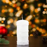 Свеча пенёк "С Новым Годом" колокольчики 