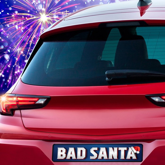 Наклейка на номер "Bad santa" 