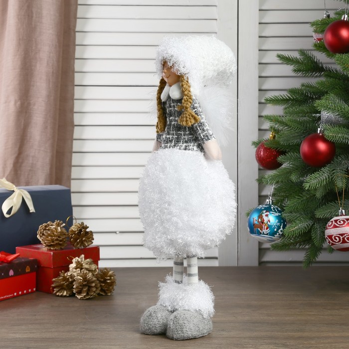 Кукла интерьерная "Ангел-девочка в платье с кудрявой юбочкой" 48 см 