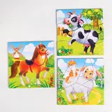 Пазл разрезной «Животные фермы», 3 картинки в раме  - фото 2