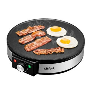 Блинница Kitfort KT-1678 чёрно-серебристая - фото 2