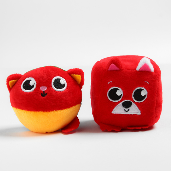 Набор развивающих игрушек, 2 предмета: кубик «Собачка», мячик «Котик» 