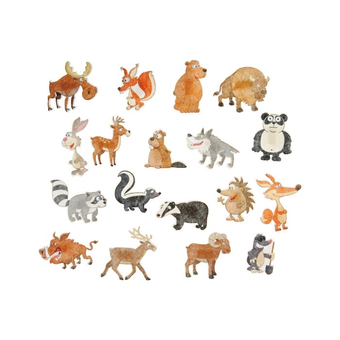 Дидактический набор с игровым полем "Лесные животные", 18 деталей 
