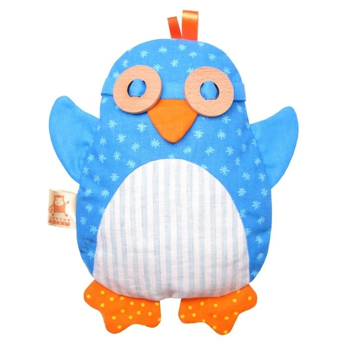 Развивающая мягкая игрушка с вишнёвыми косточками «Доктор Мякиш Пингвин» 