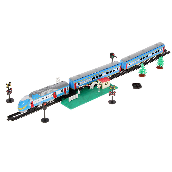 Железная дорога «Скорый поезд», работает от батареек, световые и звуковые эффекты 
