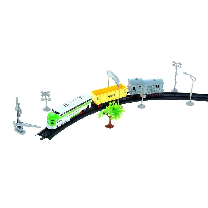 Железная дорога «Грузовой локомотив», со световыми и звуковыми эффектами, длина пути 2,92 м, цвета МИКС 
