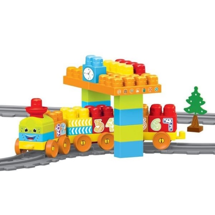 Игровой набор «Моя первая железная дорога», с конструктором, 58 элементов, 224 см 