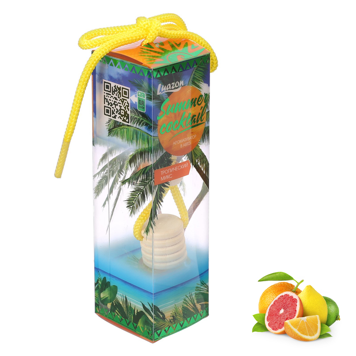 Ароматизатор подвесной в бутыльке Летние коктейли "Тропический микс" 