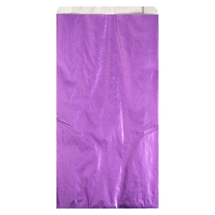 Пакет подарочный, металлизированный, фиолетовый, 25 х 7 х 40 см 