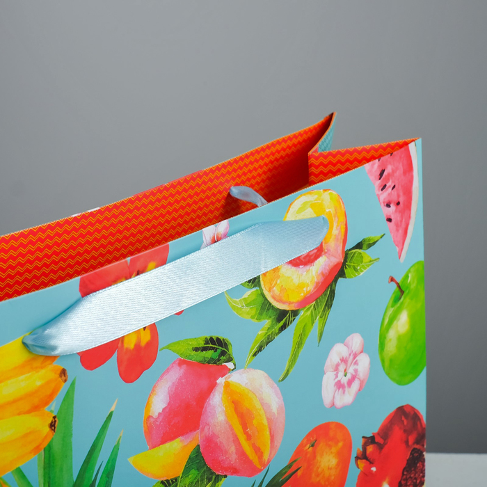 Пакет ламинированный горизонтальный, «Экзотические фрукты», 35 × 27 × 12 см 