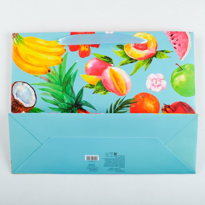 Пакет ламинированный горизонтальный, «Экзотические фрукты», 35 × 27 × 12 см 