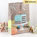 Пакет ламинированный "Праздничный торт", люкс, 31 х 12 х 44 см 