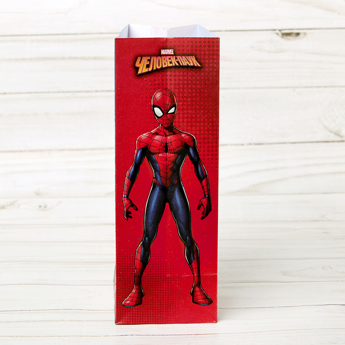 Пакет подарочный без ручек "Ты супер!", Человек-паук,10 х19.5 х7 см 