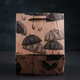 Пакет крафт "Зонтики", 11 х 14 х 5 см  - фото 2
