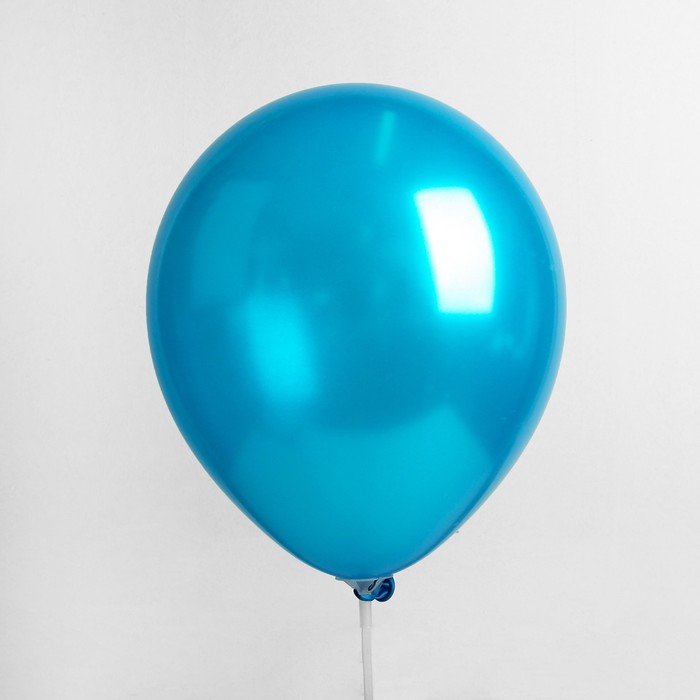 Шар латексный 12", металл, набор 50 шт., цвет голубой 