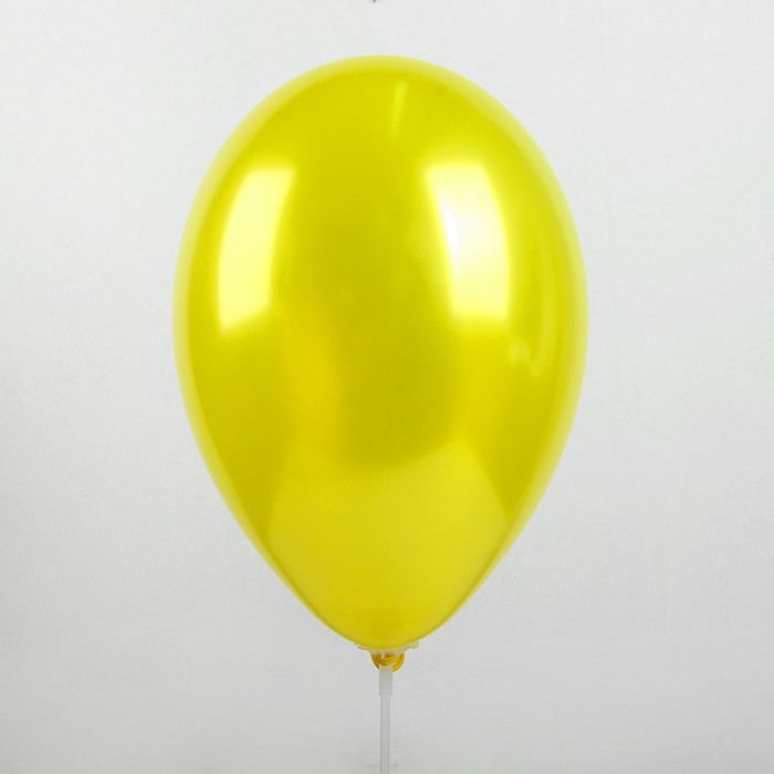 Шар латексный 12", металл, набор 100 шт., цвет жёлтый 