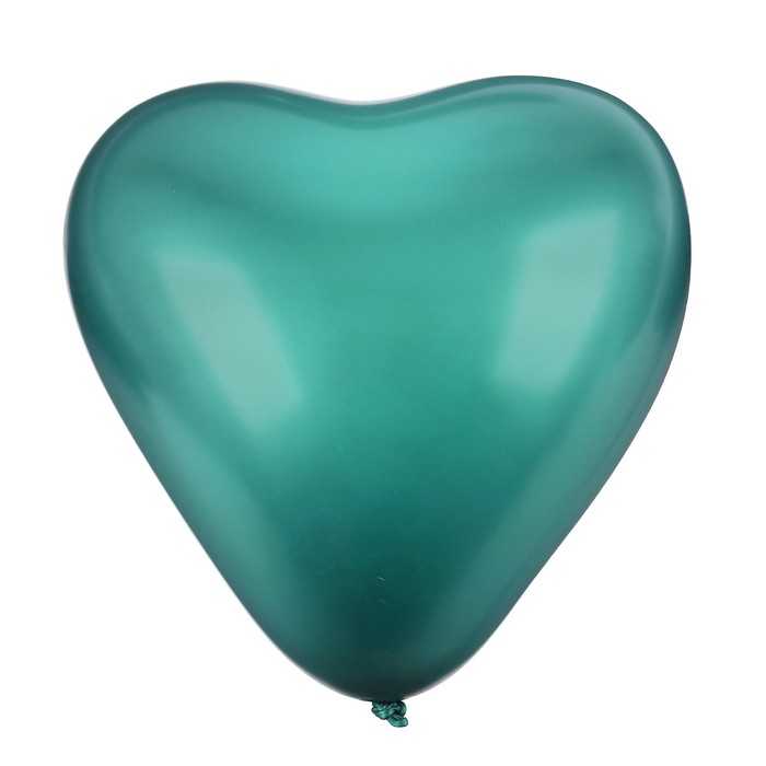 Шар латексный сердце хром 12", набор 5 шт, цвет зеленый 
