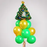 Фонтан из шаров "Новогодний", латекс, фольга, 10 шт. 