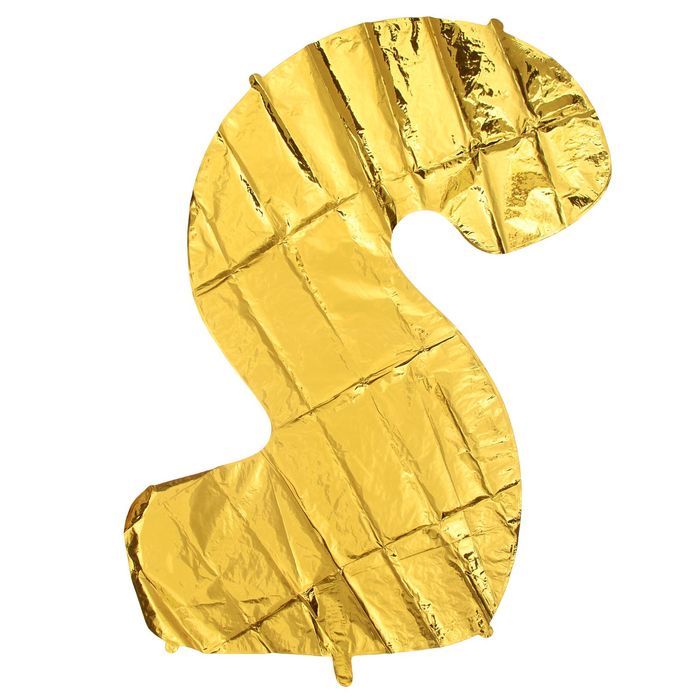 Шар фольгированный 40" "Цифра 2", цвет золотой 