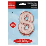 Шар фольгированный 26" "Цифра 8", розовое золото  - фото 2