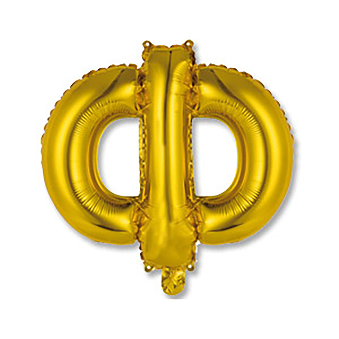 Шар фольгированный 14" "Буква Ф", индивидуальная упаковка, цвет золотой 
